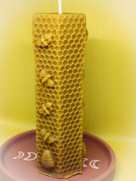Tall Structural Sugarcode Beeswax Candle